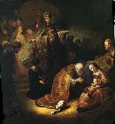 REMBRANDT Harmenszoon van Rijn The Adoration of the Magi. oil painting on canvas